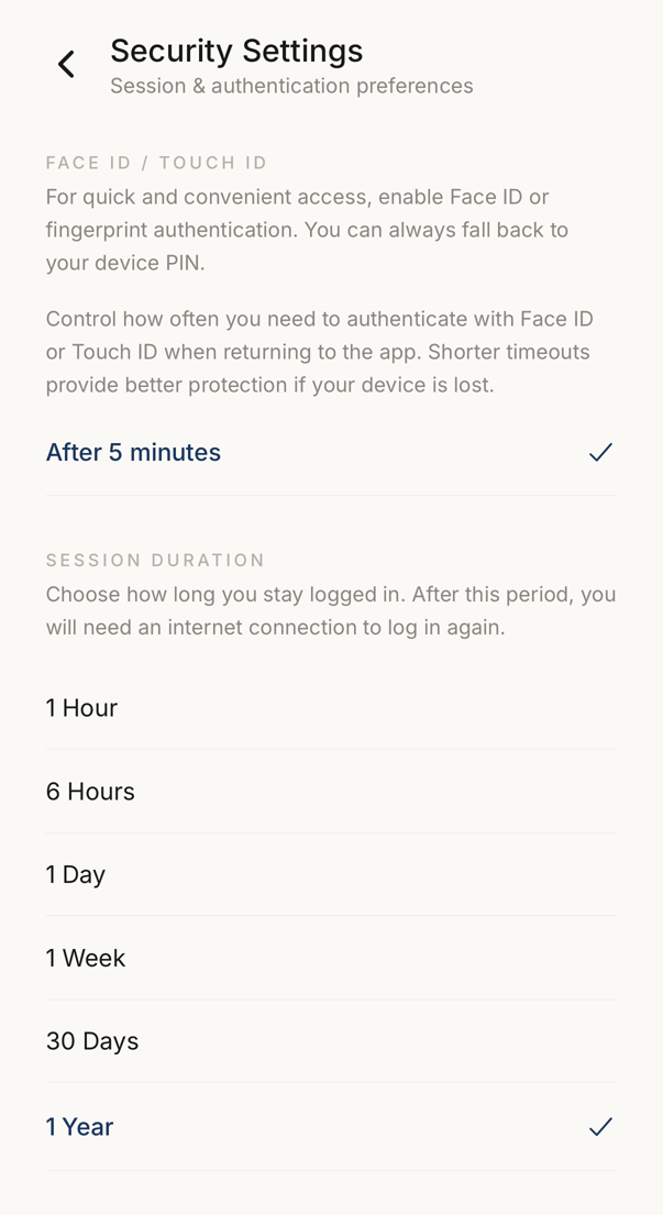 Face ID and app lock
