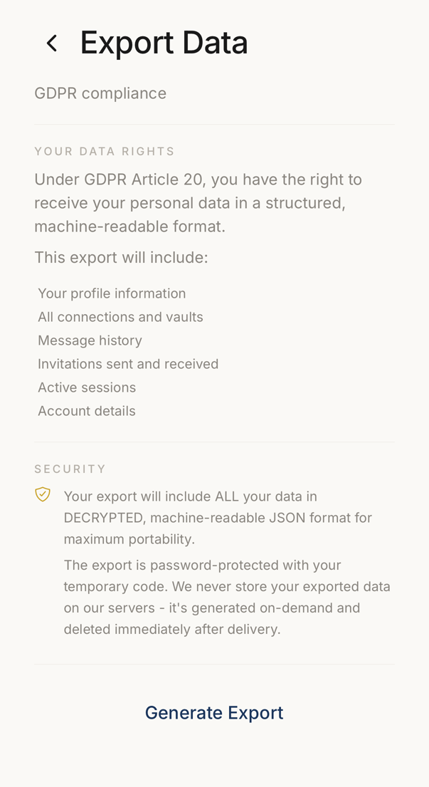 Export your data