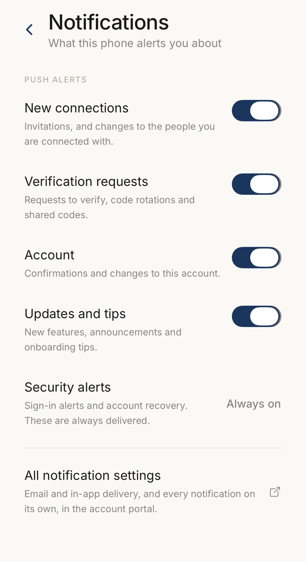 Notification preferences