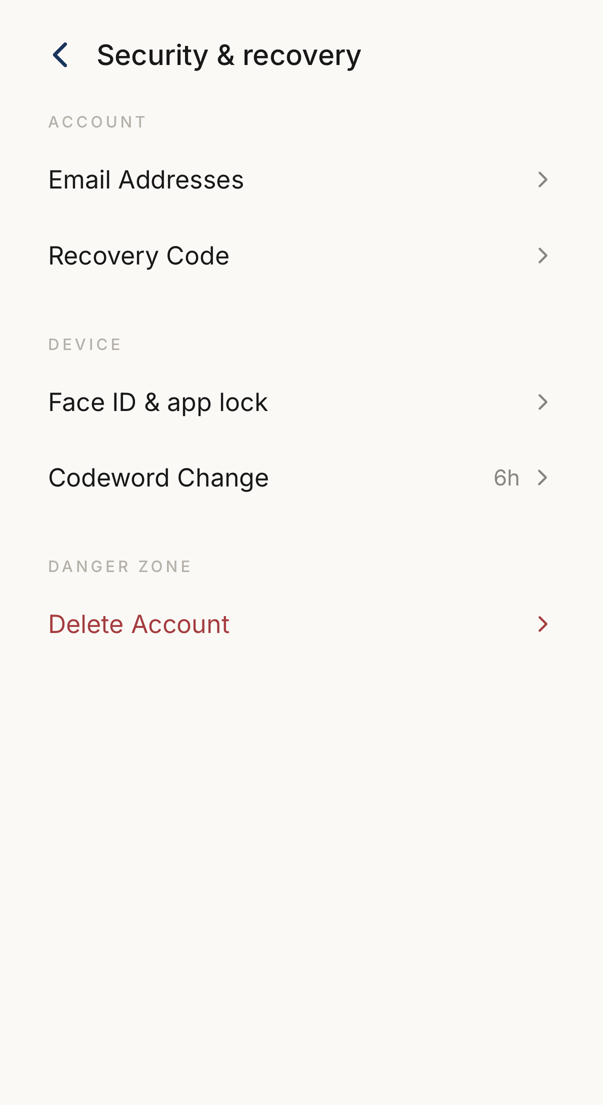 Security and recovery